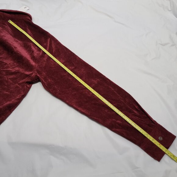 H2H Mens Shirt XL Velvet Faux Suede Button Up Long Sleeve Burgandy - Picture 16 of 16
